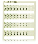 WSB marking card; as card; MARKED; A0.0, A0.1, ..., A9.6, A9.7 (1 each); not stretchable; Vertical marking; snap-on type; white