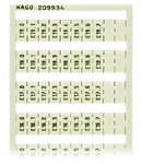 WSB marking card; as card; MARKED; E200.0, E200.1, ..., E209.6, E209.7 (1 each); not stretchable; Vertical marking; snap-on type; white