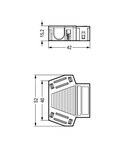 Strain relief housing; 3-pole; for 2 cables; 8.0 … 11.5 mm; 55 mm; white