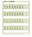 WSB marking card; as card; MARKED; A10.0, A10.1, ..., A19.6, A19.7 (1 each); not stretchable; Vertical marking; snap-on type; white