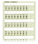 WSB marking card; as card; MARKED; E140.0, E140.1, ..., E149.6, E149.7 (1 each); not stretchable; Vertical marking; snap-on type; white