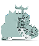 Double-deck terminal block; Shield/through terminal block; without marker carrier; for DIN-rail 35 x 15 and 35 x 7.5; 1 mm²; Push-in CAGE CLAMP®; 1,00 mm²; gray