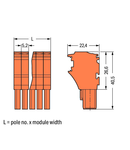 1-conductor female plug; 2.5 mm²; 5-pole; 2,50 mm²; orange