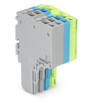 2-conductor female connector; 1.5 mm²; 4-pole; 1,50 mm²; gray, blue, green-yellow