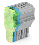 1-conductor female plug; 1.5 mm²; 7-pole; 1,50 mm²; green-yellow, blue, gray