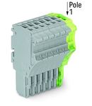 1-conductor female plug; 1.5 mm²; 8-pole; 1,50 mm²; gray, green-yellow