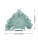 Spacer; same profile as 4-conductor sensor terminal blocks, 3-conductor sensor terminal blocks with ground contact or appropriate actuator; terminal bloc; gray