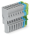 1-conductor female plug; 4 mm²; 9-pole; 4,00 mm²; gray, blue, green-yellow