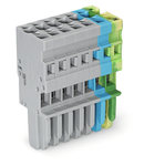 1-conductor female plug; 4 mm²; 7-pole; 4,00 mm²; gray, blue, green-yellow