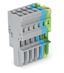 1-conductor female plug; 4 mm²; 6-pole; 4,00 mm²; gray, blue, green-yellow