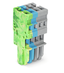 1-conductor female plug; 4 mm²; 4-pole; 4,00 mm²; green-yellow, blue, gray