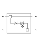 Component plug; 2-pole; LED (red); 10 mm wide; gray