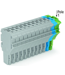 1-conductor female plug; 2.5 mm²; 15-pole; 2,50 mm²; gray, blue, green-yellow