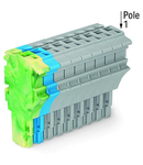 1-conductor female plug; 2.5 mm²; 10-pole; 2,50 mm²; green-yellow, blue, gray