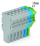 1-conductor female plug; 2.5 mm²; 8-pole; 2,50 mm²; gray, blue, green-yellow