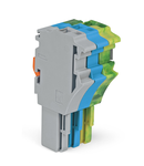 1-conductor female plug; 2.5 mm²; 3-pole; 2,50 mm²; gray, blue, green-yellow