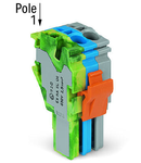 1-conductor female plug; 2.5 mm²; 3-pole; 2,50 mm²; gray, blue, green-yellow