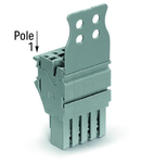 1-conductor female plug; Strain relief plate; 1-pole; 2,50 mm²; green-yellow