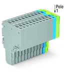 2-conductor female connector; 1.5 mm²; 14-pole; 1,50 mm²; gray, blue, green-yellow