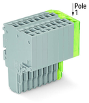 2-conductor female connector; 1.5 mm²; 11-pole; 1,50 mm²; gray, green-yellow