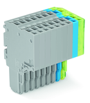 2-conductor female connector; 1.5 mm²; 9-pole; 1,50 mm²; gray, blue, green-yellow