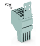 2-conductor female connector; Strain relief plate; 1.5 mm²; 5-pole; 1,50 mm²; gray