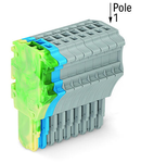 1-conductor female plug; 1.5 mm²; 11-pole; 1,50 mm²; green-yellow, blue, gray