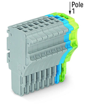 1-conductor female plug; 1.5 mm²; 11-pole; 1,50 mm²; gray, blue, green-yellow