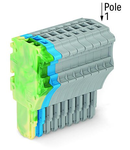 1-conductor female plug; 1.5 mm²; 10-pole; 1,50 mm²; green-yellow, blue, gray