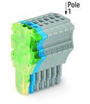 1-conductor female plug; 1.5 mm²; 8-pole; 1,50 mm²; green-yellow, blue, gray