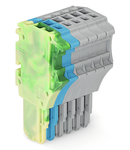 1-conductor female plug; 1.5 mm²; 6-pole; 1,50 mm²; green-yellow, blue, gray