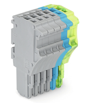 1-conductor female plug; 1.5 mm²; 6-pole; 1,50 mm²; gray, blue, green-yellow