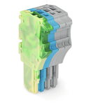 1-conductor female plug; 1.5 mm²; 4-pole; 1,50 mm²; green-yellow, blue, gray