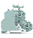 Double-deck terminal block; Shield/through terminal block; Shield/L; with marker carrier; for DIN-rail 35 x 15 and 35 x 7.5; 1 mm²; Push-in CAGE CLAMP®; 1,00 mm²; gray