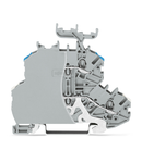 Double-deck terminal block; Shield/through terminal block; with marker carrier; for DIN-rail 35 x 15 and 35 x 7.5; 1 mm²; Push-in CAGE CLAMP®; 1,00 mm²; gray