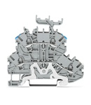 Double-deck terminal block; Shield/through terminal block; with marker carrier; for DIN-rail 35 x 15 and 35 x 7.5; 1 mm²; Push-in CAGE CLAMP®; 1,00 mm²; gray