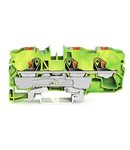 3-conductor ground terminal block; 10 mm²; with test port; side and center marking; for DIN-rail 35 x 15 and 35 x 7.5; Push-in CAGE CLAMP®; 10,00 mm²; green-yellow