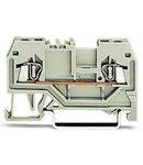 2-conductor through terminal block; 1.5 mm²; suitable for Ex e II applications; center marking; for DIN-rail 35 x 15 and 35 x 7.5; CAGE CLAMP®; 1,50 mm²; light gray