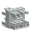 3-way distribution connector; 4-pole; Cod. B; 1 input; 3 outputs; gray