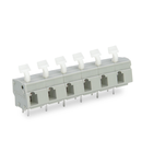 PCB terminal block; push-button; 2.5 mm²; Pin spacing 10/10.16 mm; 8-pole; CAGE CLAMP®; commoning option; 2,50 mm²; gray