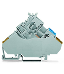 2-conductor actuator terminal block; with colored conductor entries; 2.5 mm²; CAGE CLAMP®; 2,50 mm²; gray
