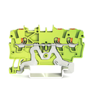 3-conductor ground terminal block; 1 mm²; with test port; side and center marking; for DIN-rail 35 x 15 and 35 x 7.5; Push-in CAGE CLAMP®; 1,00 mm²; green-yellow