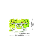 3-conductor ground terminal block; 1 mm²; with test port; side and center marking; for DIN-rail 35 x 15 and 35 x 7.5; Push-in CAGE CLAMP®; 1,00 mm²; green-yellow