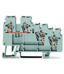 3-conductor actuator supply terminal block; with colored conductor entries; 2.5 mm²; CAGE CLAMP®; 2,50 mm²; gray