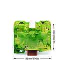 2-conductor ground terminal block; 35 mm²; suitable for Ex e II applications; lateral marker slots; only for DIN 35 x 15 rail; POWER CAGE CLAMP; 35,00 mm²; green-yellow