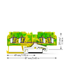 4-conductor ground terminal block; 4 mm²; side and center marking; for DIN-rail 35 x 15 and 35 x 7.5; CAGE CLAMP®; 4,00 mm²; green-yellow