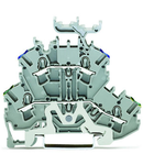 Double-deck terminal block; Ground conductor/through terminal block; PE/N; with marker carrier; suitable for Ex e II applications; for DIN-rail 35 x 15 and 35 x 7.5; 2.5 mm²; Push-in CAGE CLAMP®; 2,50 mm²; gray