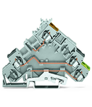 2-conductor actuator terminal block; with colored conductor entries; 2.5 mm²; CAGE CLAMP®; 2,50 mm²; gray