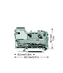 1-conductor power distribution disconnect terminal block; 6 mm²; Push-in CAGE CLAMP®; 6,00 mm²; gray