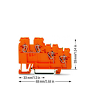 3-conductor sensor/actuator terminal block; with colored conductor entries; 2.5 mm²; CAGE CLAMP®; 2,50 mm²; orange